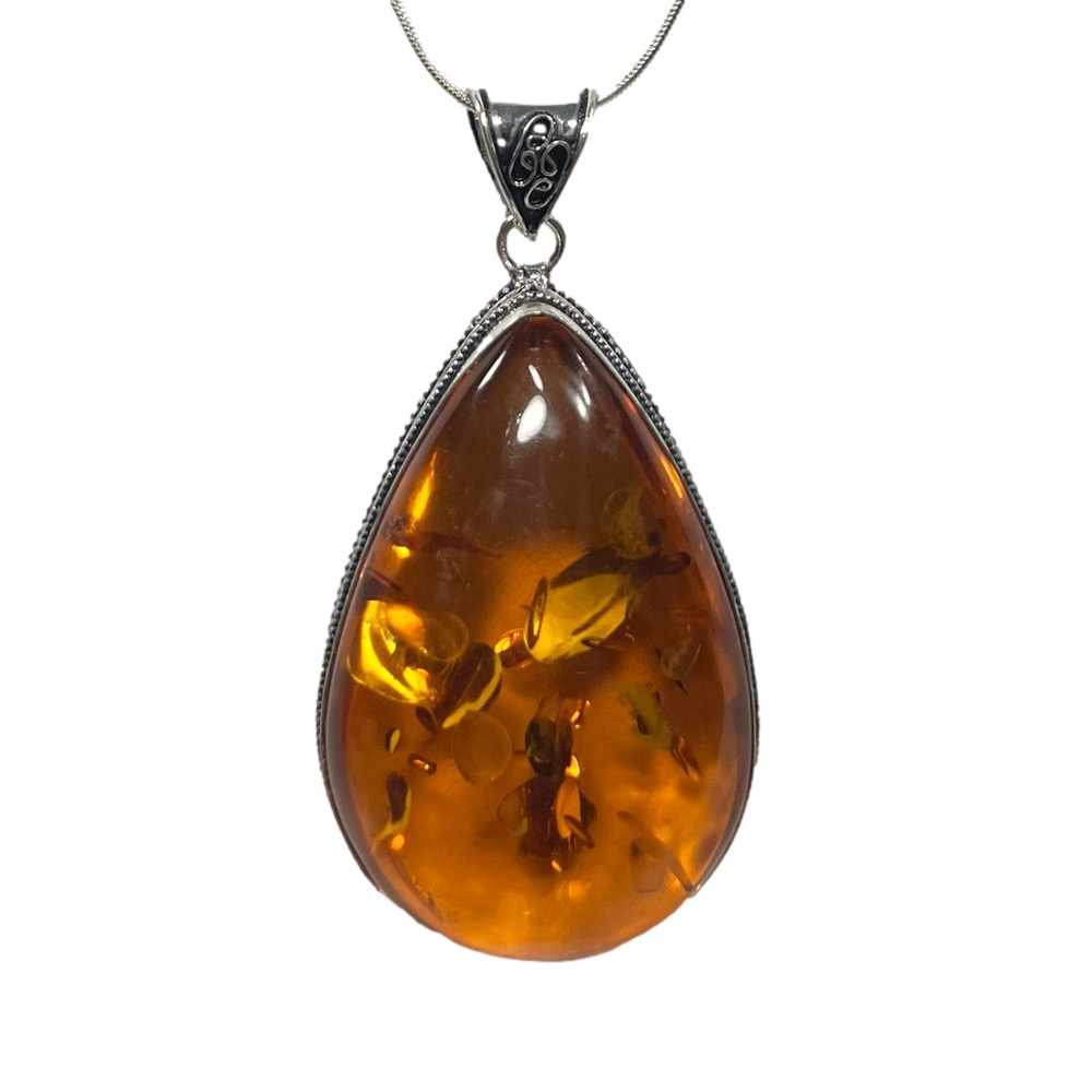 Amber 925 Pear Shape Pendant